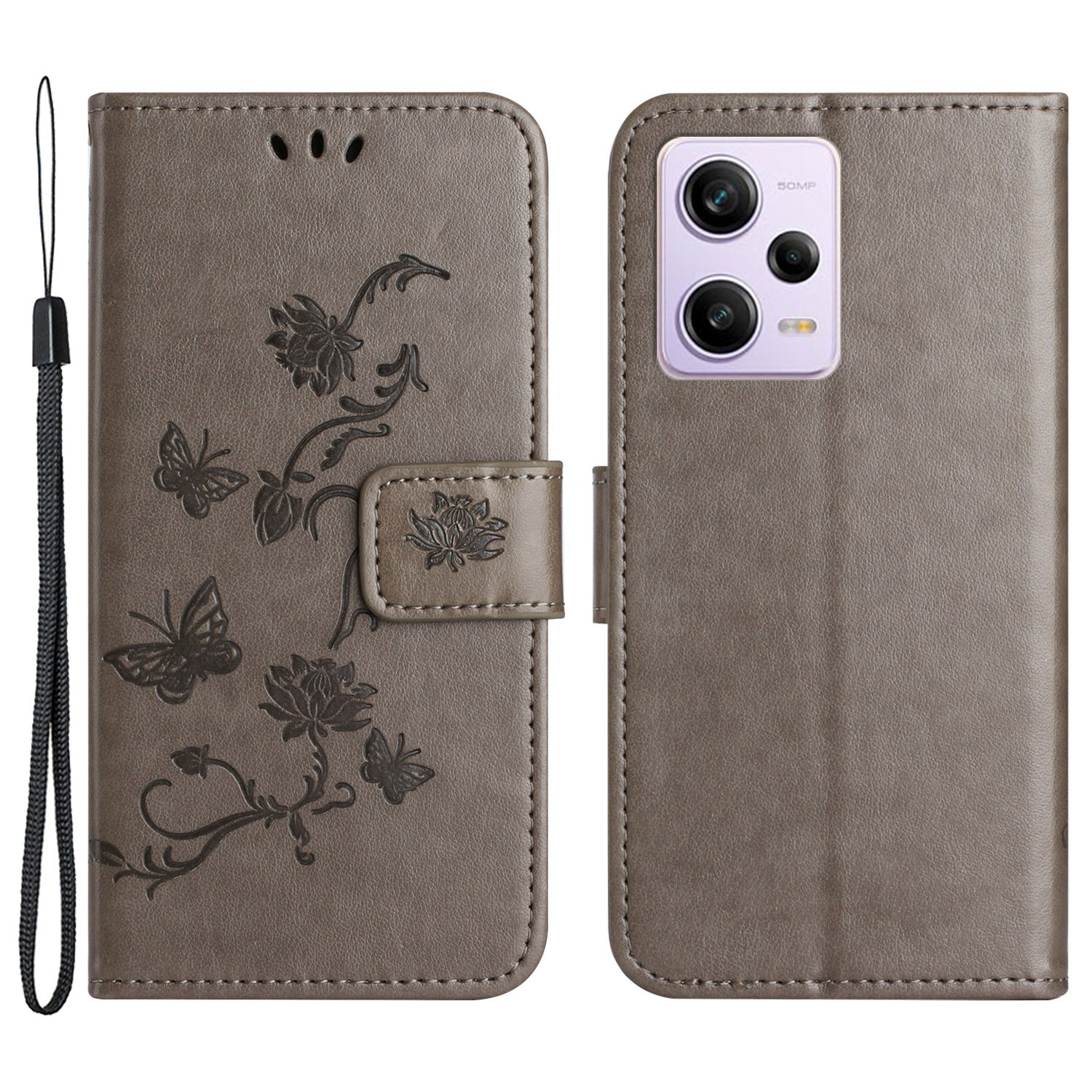 Phone Case For Xiaomi Redmi Note 12 5G (Global) (India) (China) Poco X5 5G Anti-drop PU Leather Phone Cover Stand Wallet with Imprinted Butterfly Flower Pattern Phone Case For Xiaomi Redmi Note 12 5G (Global) (India) (China) Poco X5 5G Anti-drop PU Leather Phone Cover Stand Wallet with Imprinted Butterfly Flower Pattern